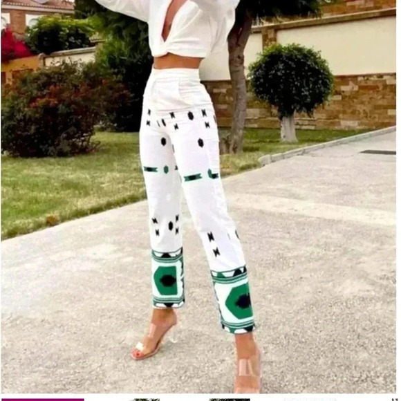 Zara Pants - Zara Embroidered linen blend tribal pants 25”